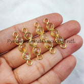 Citrine Connector, Faceted Double Bail Connector, 14K Gold Plated Connector, Sold By Piece